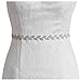 E-Clover Crystal Silver Leaf Satin Bridal Sash Wedding Belt for Bride, Bridesmaid (Off White)