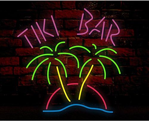 LiLingU Neon Signs, Real Glass Neon Sign "TIKI BAR" Appropriate for Gifts, Bar Signs with High Fine Process for Bar, Pub, Hotel, Restaurant, Wedding Party, and Home Wall Decor.