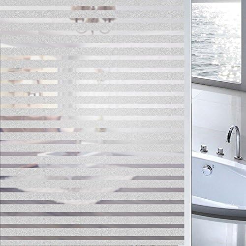 Seacan Window Film Non Adhesive Frosted Privacy Window Film Self Static Decorative Static Cling Glass Door Sticker Both Suitable for Home and Office 17.7 by 78.7In
