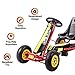 Kinbor Racing Pedal Go Kart, Kids 4 Wheels Riding Car Crazy Cart with Adjustable Seat