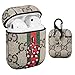 Gemfits Case Compatible with Airpods 1&2, Leather Luxury Classic Elegant Character Design Cover, Girls Ladies Men Women Stylish Fashion Chic Cool Designer Skin Airpod Kits, Cases for Air pods 3D Snake