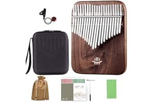 Hluru Kalimba 21 Key | Quality America Dark Walnut Wood Keyboard Thumb Piano | Calimba Musical Instruments | Professional Music Birthday Gifts