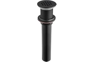 Artiwell Grid Drain Strainer Assembly Without Overflow for Bathroom Sink, C.O. Plug Lavatory Drain, Matte Black