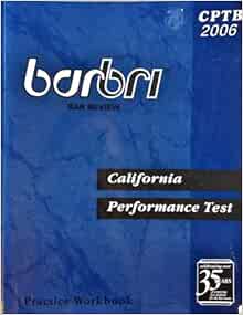 BarBri Bar Review California Performance Exam Test Practice Workbook