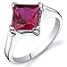 Created Ruby Engagement Ring Sterling Silver 2.25 Carats Size 7