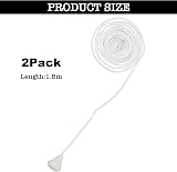 Gunwon 2 Pcs Replacement Nylon Cord Pull for Ceiling Light Switch White 1.5m view 2