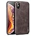 Case Compatible iPhone Xs and X, X-Level [Vintage Series] Premium PU Leather Slim Fit Ultra Light Soft Touch Protective Mobile Cell Phone Case Cover Compatible Apple iPhone Xs (2018)/X(2017)-Coffee