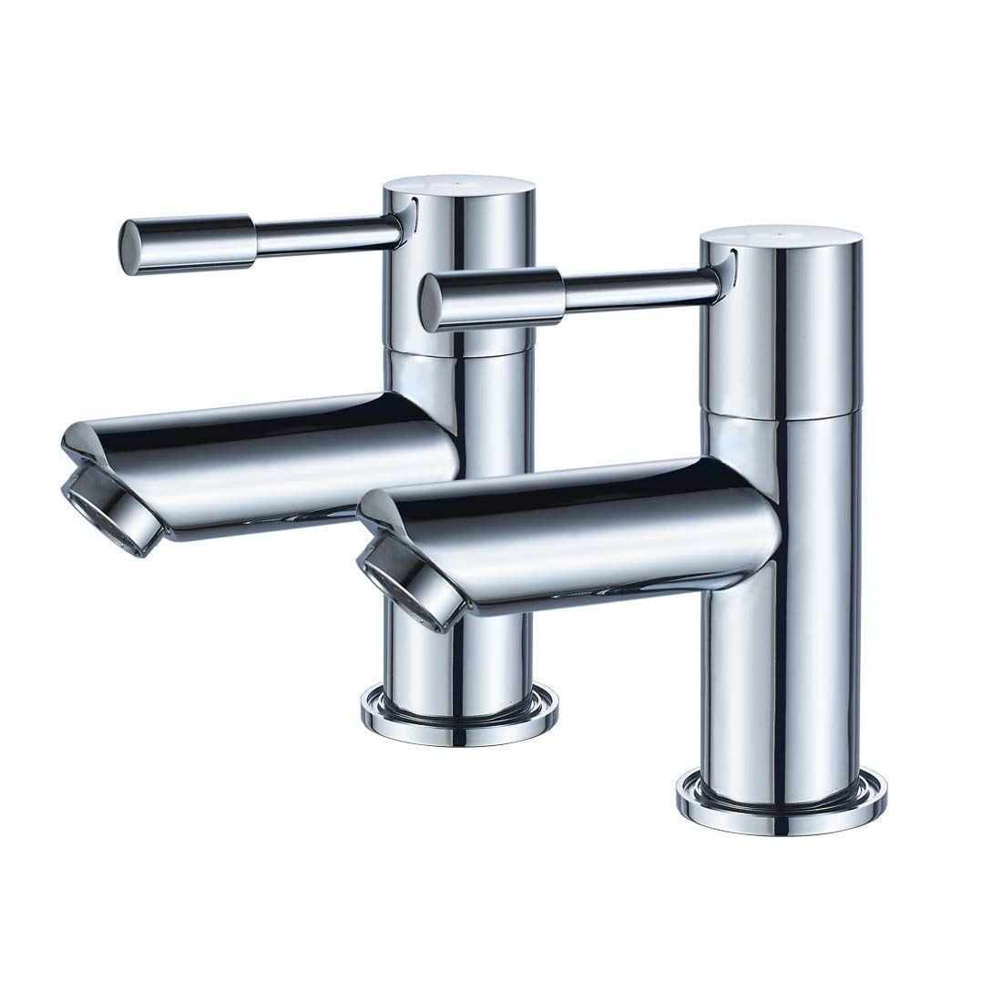 Basin Taps Pair,Luckyhome Twin Hot and Cold Basin Pillar Sink Taps for Bathroom 1/4 Turn