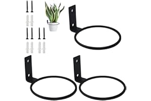 3 Packs Black 4 Inch Heavy Duty Metal Wall Plant Holder Flower Pot Hanging Planters Stand for Outdoor Indoor Garden Home (Bla