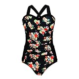BuyBai Womens Patchwork Tankini Top Sets Plus Size Bikini Set Swimsuit