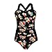 BuyBai Womens Patchwork Tankini Top Sets Plus Size Bikini Set Swimsuit