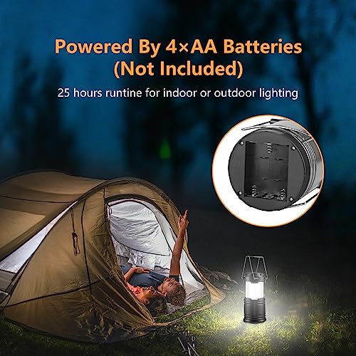 Anfrere Camping Lanterns, 4 Pack Battery Powered Pop Up Hanging