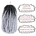 Spring Twist Hair Ombre Colors 3 Packs Synthetic Braiding Hair Extensions 8 inch fashion Crochet Braids(3 Packs,Black Grey)