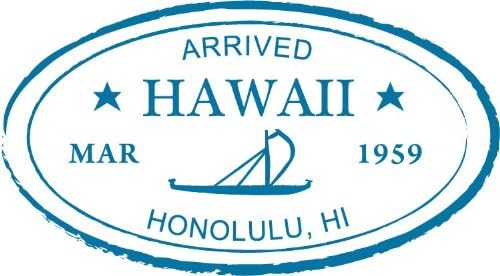 Honolulu Hawaii Passport Travel Retro Adventure Stamp Car Bumper Sticker Decal 5" x 3"