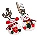 OliaDesign SNOWMAN 8 Piece Christmas Dinner Flatware Holder, White