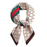 K-Elewon Silk Feeling Scarf Women’s Medium Square Satin Hair Scarf 27.5 x 27.5 inches SK070-A