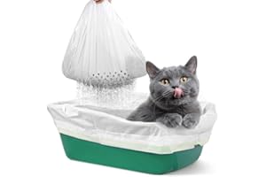 KOBSAINF 35 Litter Box Liners with Drawstring, Extra Large Litter Bags, Durable and Easy to Clean for Pet Litter Boxes, Inclu