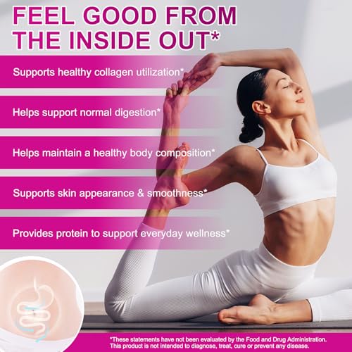 Multi Collagen Peptides Powder,Type I, II, III, V, X,with Biotin,Vitamin C,Hyaluronic Acid,Supports Healthy Joint, Hair, Skin & Nail Support,Grass-Fed, Non-GMO,16oz