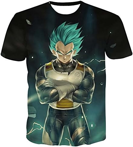 Yangxinyuan Summer Unisex Creative Short Sleeve Dragon Ball 3D Goku Print T-Shirt