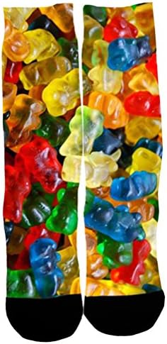 Kalily Custom Lovely Colorful Dri Fit Crew Socks with Designs (Colorful Candy 1)