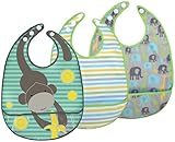 Jj Cole Bib Set, 3 Pack Gray Safari