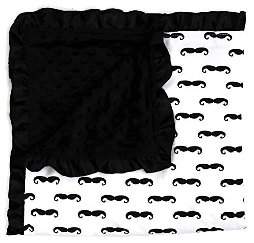 Dear baby gear baby blankets, black mustaches, black minky