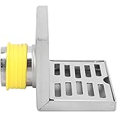 Bathroom Stainless Steel Corner Floor Drain with L-Shape Side Inlet, 10cm Wall Mount Drain for 50mm Pipe, 90 Degree Horizontal Drainage System for Showers and Bathtubs