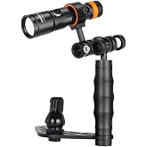 ORCATORCH D530V 1200 Lumen Cool White Light Video Light 140 Degrees Photography Light with Ball Joint &amp; ORCATORCH H02 Underwater Camera Tray Kit