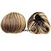 FESHFEN Bridal Hair Bun Updo Scrunchy Scrunchie Hairpiece Wig Hair Ribbon Ponytail Extensions Clips Straight Drawstring Hair Chignons Topknot Knot-12H24 Light Golden Brown & Pale Golden Blonde