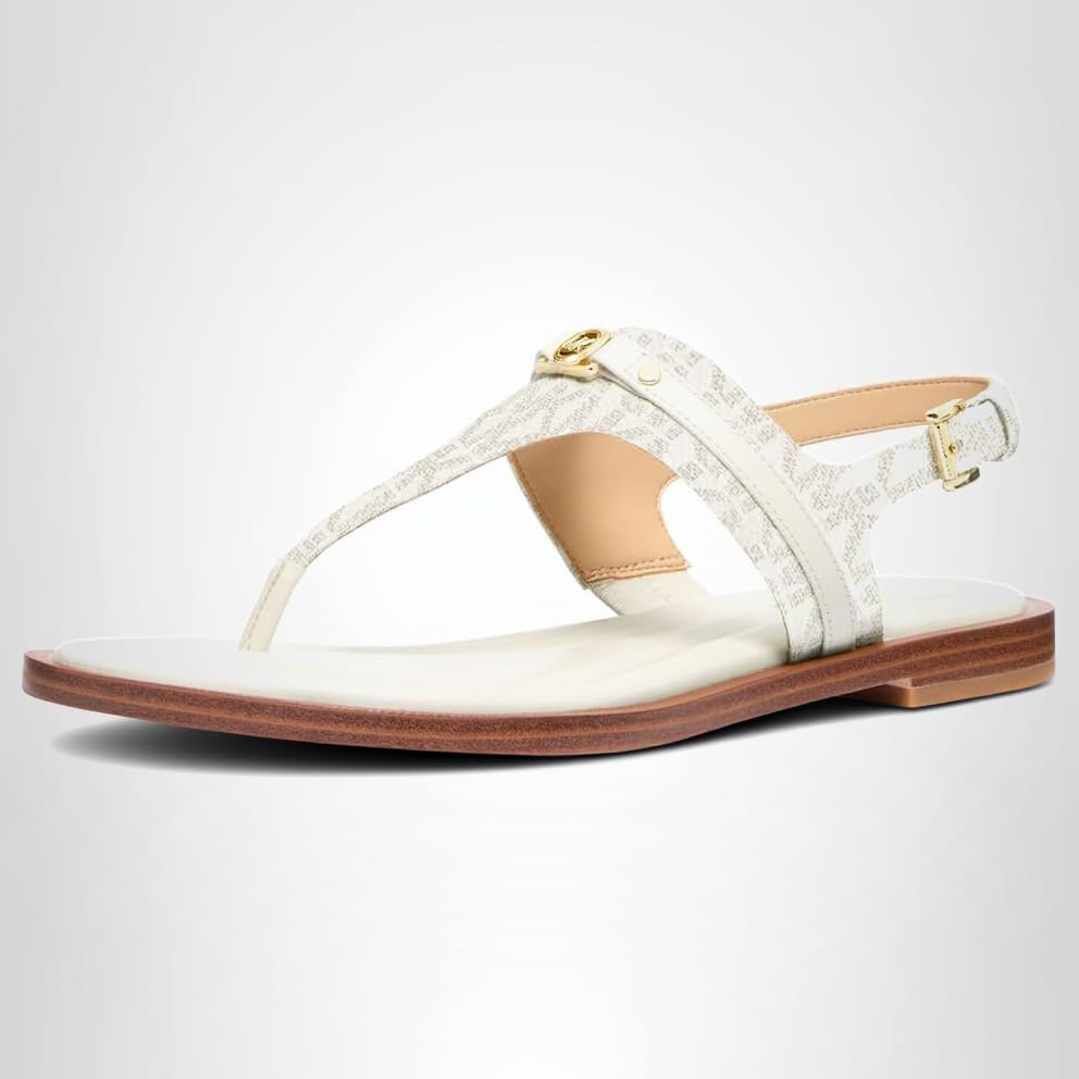 Michael Kors Women's Mandy Thong Sandal, Vanilla/Cream, 10 5