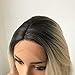 QD-Udreamy Ombre Blonde Synthetic Lace Front Wigs With 4# Roots Long Wavy Wig Heat Resistant Hair Wigs for Women 24inch