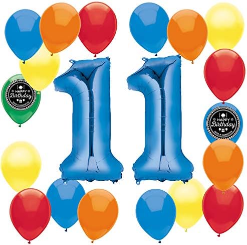 Choose Your Own Age (1-50th) Happy Birthday Party Supplies Balloon Decoration Bundle for Any Birthday Theme (11th Birthday)