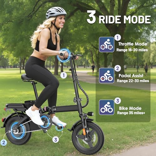 Askmy Foldable Electric Bike, 750W Peak Brushless Motor, 48V 10Ah Removable Battery, 28-30MPH, 30+ Miles Range, UL2849 Certified E-Bike for Adults & Teens