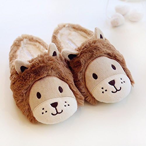 HEBeauty Wonderland Little Lion Cute Ear Plush Slippers Warm Household Shoes Anti-Slip 4