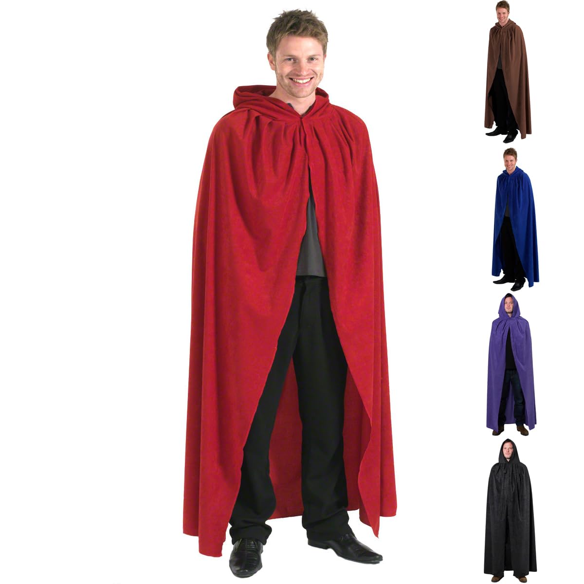 Charlie Crow Red Cloak/Cape with Hood for adults | Large |