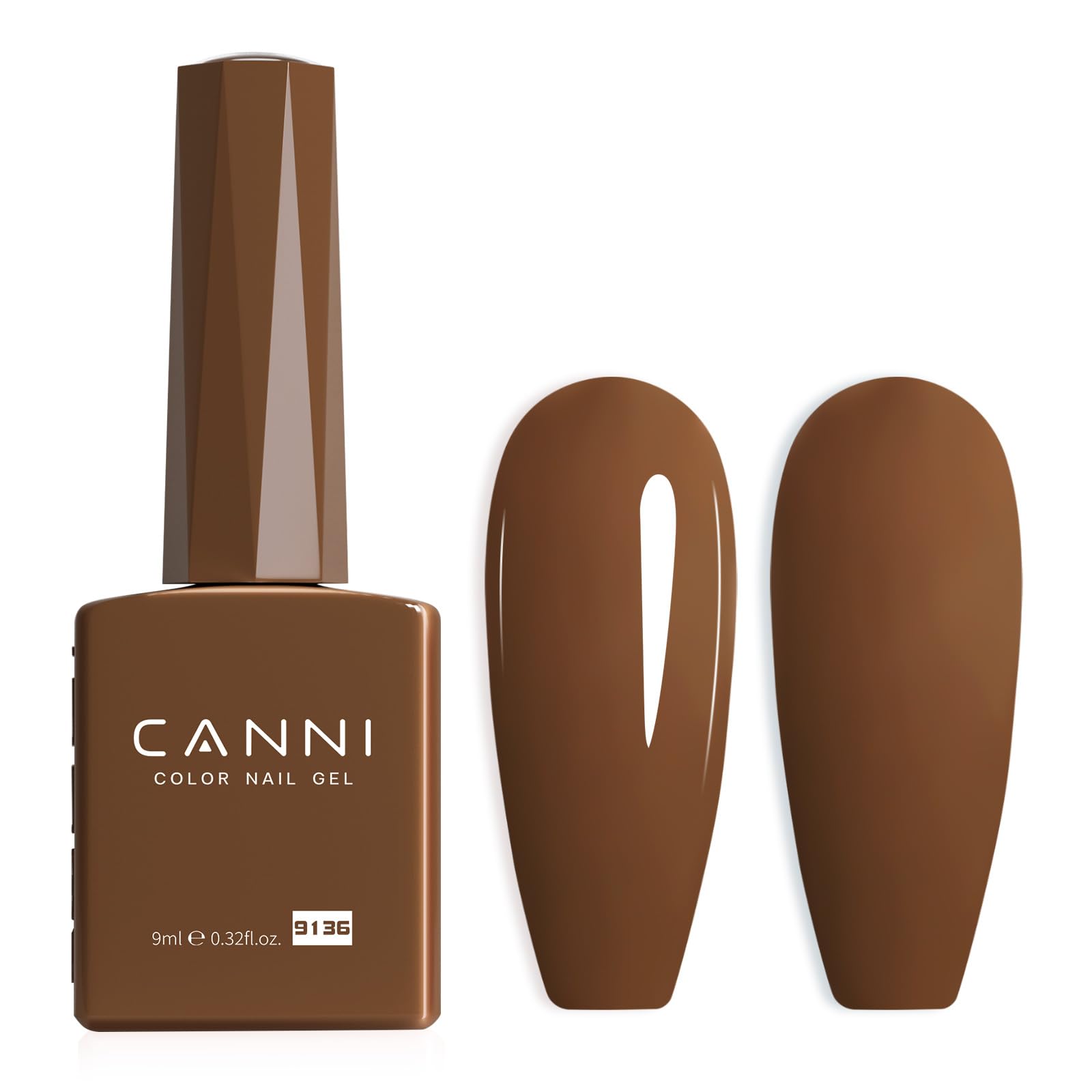 Photo 1 of CANNI Brown Fall Gel Nail Polish, Chocolate Brown Gel Polish for Fall Winter Color, High Gloss Soak Off U V, French Nail Manicure Salon DIY