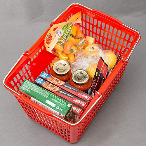 4 Plastic+Shopping+Basket+Strong+Handles