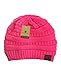 C.C Trendy Warm Chunky Soft Stretch Cable Knit Beanie Skully, Candy Pink