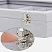 MILIJIA Stackable Jewelry Tray with Glass Lid, Drawer Insert Display Show Case, Dresser Organizer for Ring Stud, Necklace Holder Storage Box Chest, Light Grey