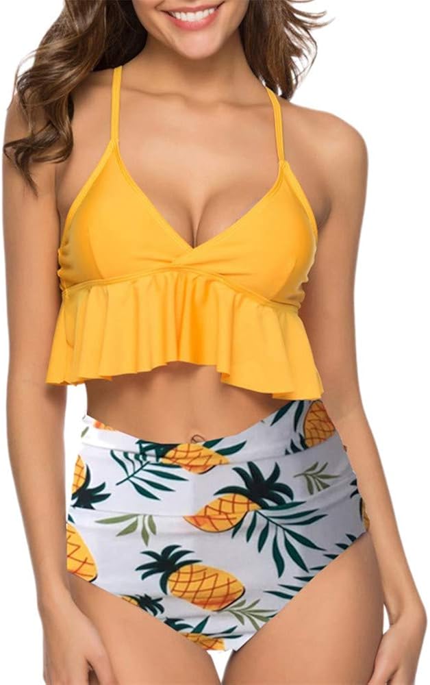 FELZ Tankinis Mujer Push Up, Sexy Corte bajo Dividir Traje de baño