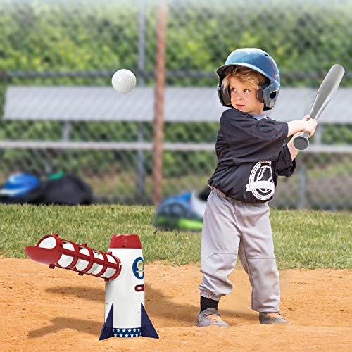 iPlay, iLearn Baseball Pitching Machine Toys, Training Sports, Ball Bat