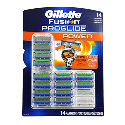 Gillette Fusion ProGlide Power Refill Razor Replacement Cartridges, 14-Pack