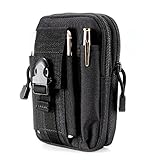 FLOVEME Tactical Molle Pouch Waist Bag Pack Utility Gadget Belt with Cell Phone Holster Holder for iPhone 5S 5C SE 6 6s 7 8 PLUS Samsung S4 S5 S6 S7 Edge Note 2 LG G3 G4 G5 HTC M7 M8, Black