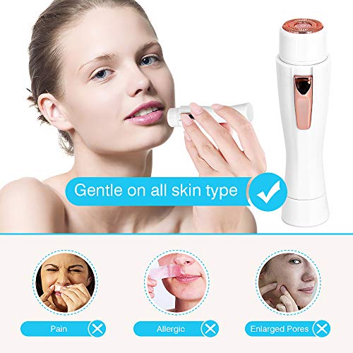 Facial Hair Remover for Womenï¼ŒPrecision Hair Eyebrow Trimmer USB Shaver Cordless, Epilator for Face Lip Body Chin and Cheek