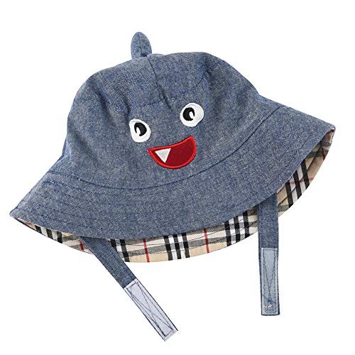 Cartoon Baby Sun Hat Reversible - Double Sides Toddler Kids Sun Protection Animal Shark Hat UPF 50+ Beach Pool Cap(Shark, 50cm)