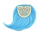 MapofBeauty Clip in Oblique Bangs Hair Extensions Hair Accessories (Light Blue)thumb 3