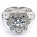 White / Rose / Yellow Gold Plated or Sterling Silver Hand Carved Vintage Inspired Blooming Rose Flower CZ Engagement Ring