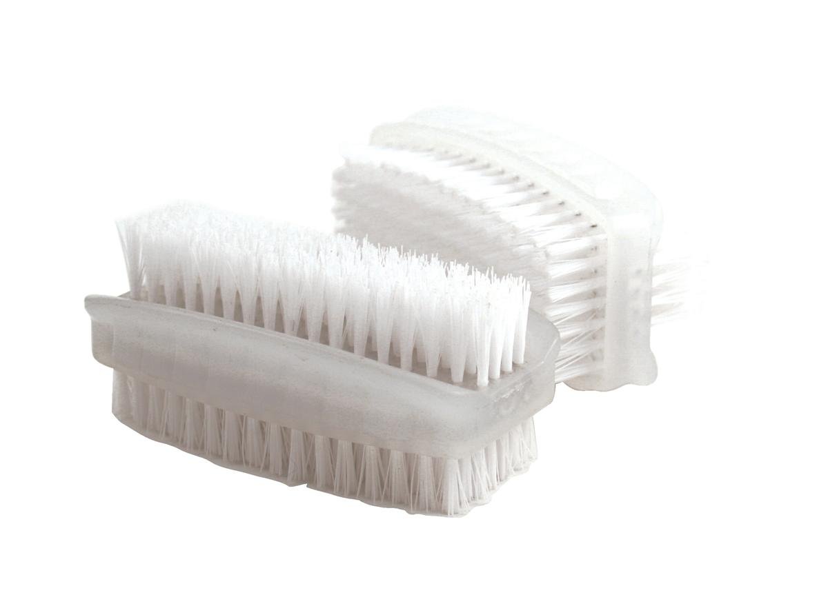 Plastic Nail Brush, White, Pack of 2