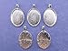 20 CleverDelights Oval Pendant Trays - Shiny Silver Color - 18 x 25 mm - Pendant Blanks Cameo Bezel Cabochon Settings - 11/16