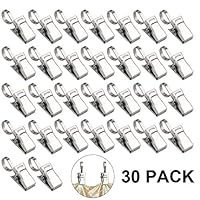 LERTREE 30PCS Heavy Duty Stainless Steel Metal Clips w/Hook for Curtain, Photos, Art Craft Hanger Hanging Clips Home Decoration